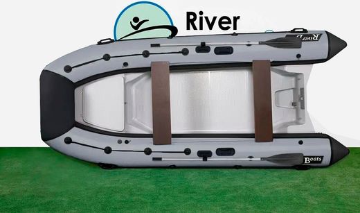 Лодка РИБ (RIB) RiverBoats RB 400, серо-белый, накладка на рундук,утка, корпус белый