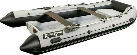 Лодка РИБ (RIB) RiverBoats RB 400, серо-белый, накладка на рундук,утка, корпус белый