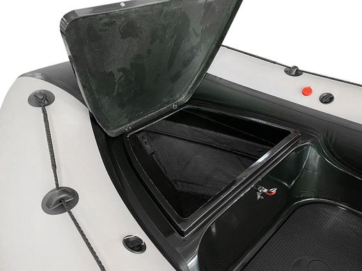 Лодка РИБ (RIB) RiverBoats RB 430, черно-серый, накладка на рундук, утка, защита киля, корпус графит