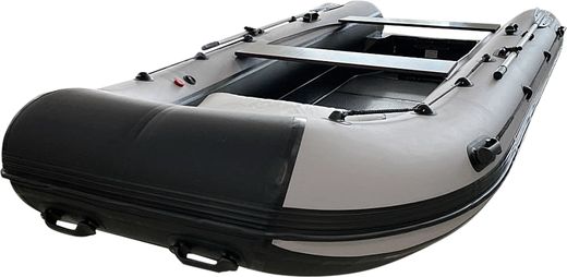 Лодка РИБ (RIB) RiverBoats RB 430, черно-серый, накладка на рундук, утка, защита киля, корпус графит