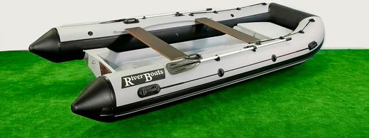 Лодка РИБ (RIB) RiverBoats RB 430, серо-белый, накладка на рундук,утка, корпус серый