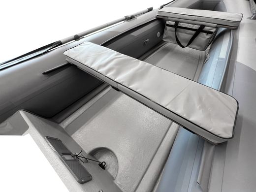 Лодка РИБ (RIB) STEL R-360P, светло-серый/серый, накладки на рундук и банки, защита киля, корпус серый