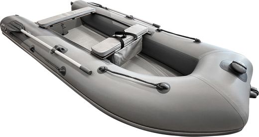 Лодка РИБ (RIB) STEL R-360P, светло-серый/серый, накладки на рундук и банки, защита киля, корпус серый