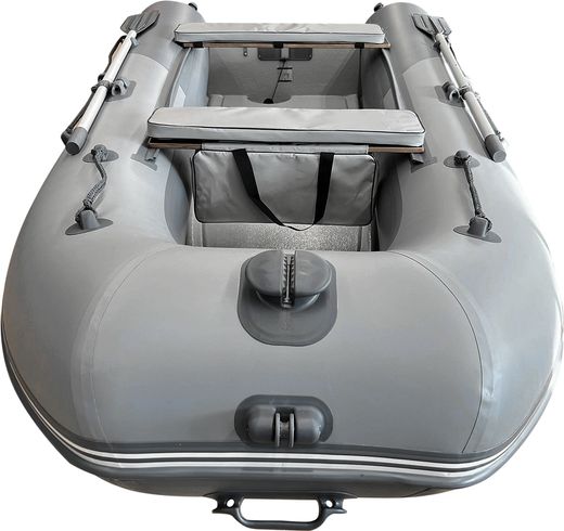 Лодка РИБ (RIB) STEL R-360P, светло-серый/серый, накладки на рундук и банки, защита киля, корпус серый