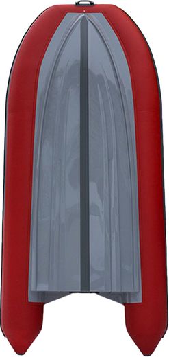 Лодка РИБ (RIB) STEL R-375, серый/красный, накладки на рундук и банки, защита киля, корпус серый