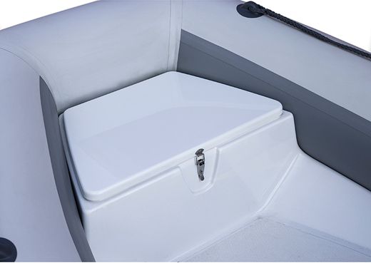 Лодка РИБ (RIB) STEL R-420, графит/красный, накладки на рундук и банки, защита киля, корпус серый