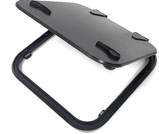 Люк палубный безрамный Пеликан 425x425 R75 (черное исполнение)