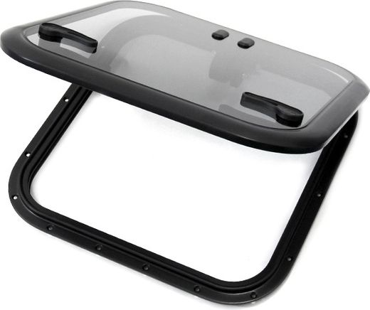 Люк палубный распашной Альбатрос 550х550 (черное исполнение)