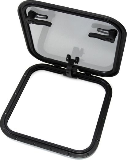 Люк палубный распашной Альбатрос 550х550 (черное исполнение)