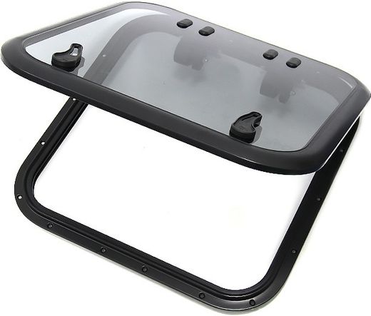 Люк палубный распашной Альбатрос 600x600 (черное исполнение)