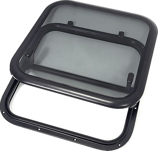 Люк палубный сдвижной Альбатрос 720x720 (черное исполнение)