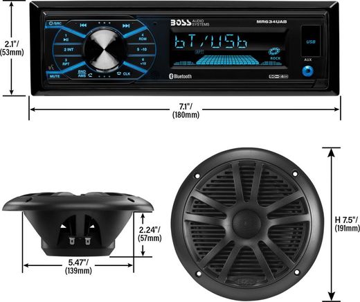 Морская аудиосистема BOSS MCBK634B.64 (комплект4)