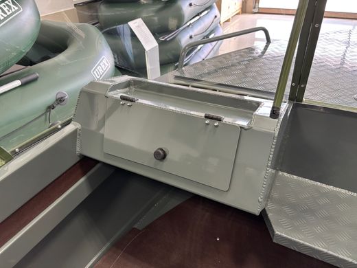 Моторная лодка, Неман 450 DCM PRO, зелёно-серая с Marine Rocket MREF40FEL-T