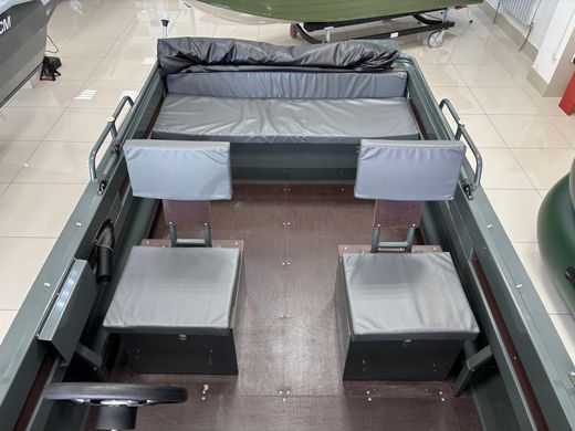 Моторная лодка, Неман 450 DCM PRO, зелёно-серая