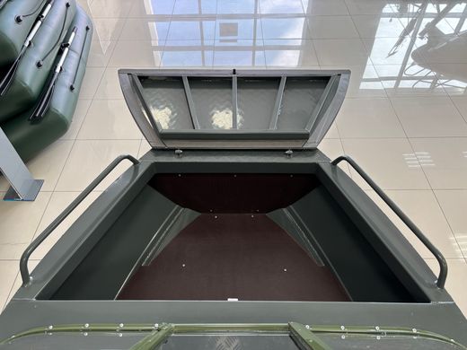 Моторная лодка, Неман 450 DCM PRO, зелёно-серая