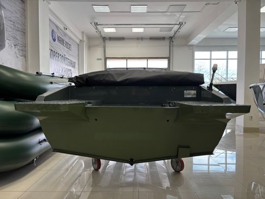 Моторная лодка, Неман 450 DCM PRO, зелёно-серая