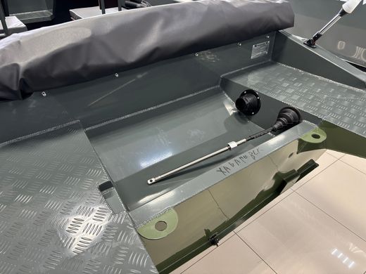 Моторная лодка, Неман 450 DCM PRO, зелёно-серая