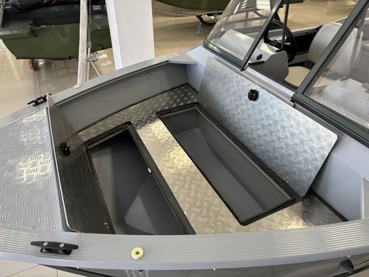 Моторная лодка, Неман 480 DCM FISH, св.серый-серый с Marine Rocket MR40FFEL-T