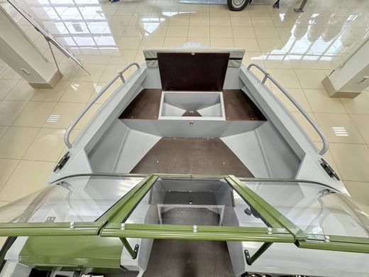 Моторная лодка, Неман 500 DC, серо-зелёная с Marine Rocket MR60FFEL-T