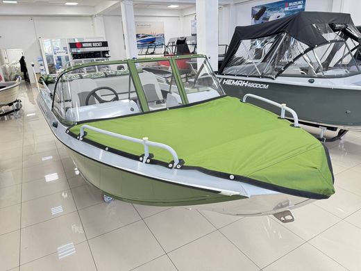 Моторная лодка, Неман 500 DC, серо-зелёная с Marine Rocket MREF40FEL-T