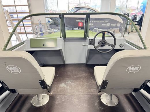 Моторная лодка, Неман 500 DC, серо-зелёная с Marine Rocket MREF40FEL-T