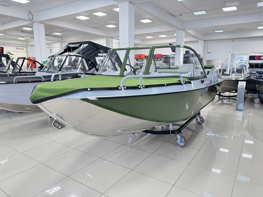 Моторная лодка, Неман 500 DC, серо-зелёная с Suzuki DF50ATL