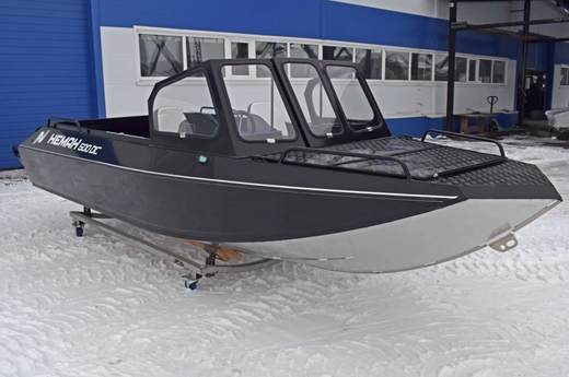 Моторная лодка, Неман 500 DC, серо-зелёная с Suzuki DF60ATL