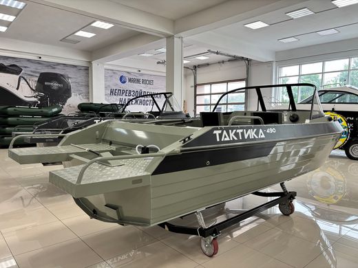 Моторная лодка, Тактика 490, хаки с Marine Rocket MREF60FUEL-T
