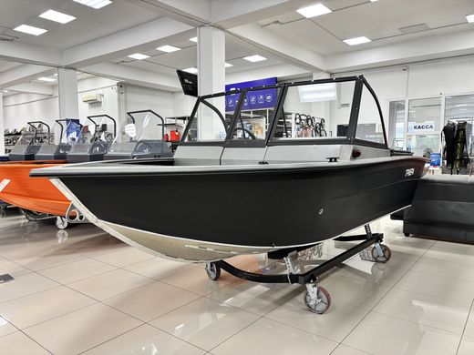 Моторная лодка, Триера 420 FISH, серый, стац. топл. бак 50 л.
