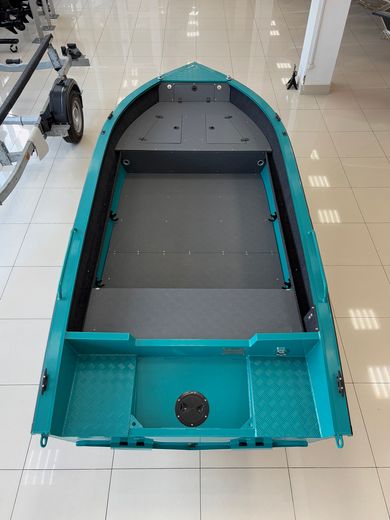 Моторная лодка, Триера 420 румпель, бирюзовый с Marine Rocket MR25FHS