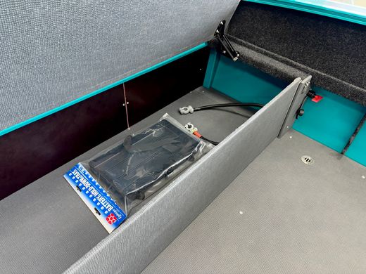 Моторная лодка, Триера 420 румпель, бирюзовый с Marine Rocket MR25FHS