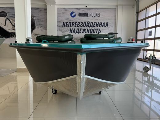 Моторная лодка, Триера 420 румпель, бирюзовый с Marine Rocket MRBF9.9HS PRO