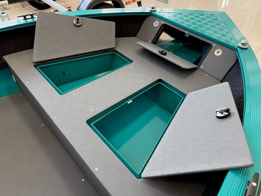 Моторная лодка, Триера 420 румпель, бирюзовый