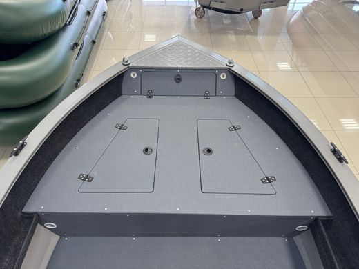 Моторная лодка, Триера 420 румпель, серый с Marine Rocket MR9.9PRO