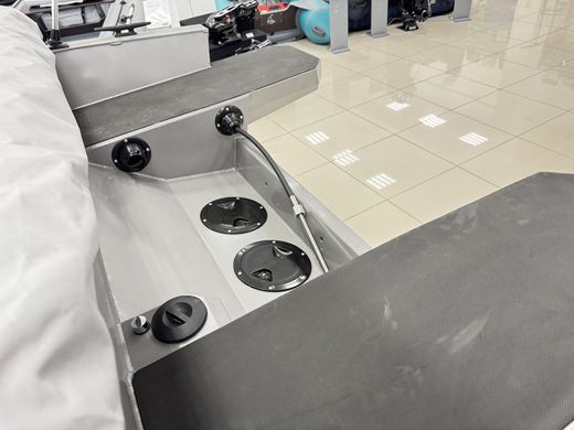 Моторная лодка, Триера 460 BR_new, серый (тент ходовой, стояночный, транспортировочный) с Suzuki DF50ATL
