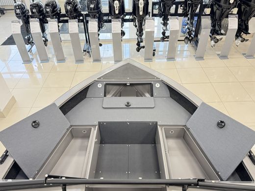 Моторная лодка, Триера 460 BR_new, серый (тент ходовой, стояночный, транспортировочный)