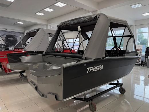 Моторная лодка, ТРИЕРА 460 FISH, серый с Marine Rocket MREF60FVEL-T