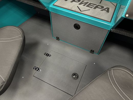 Моторная лодка, Триера 470 FISH, бирюзовый с Marine Rocket MREF60FVEL-T