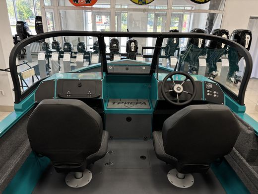 Моторная лодка, Триера 470 FISH, бирюзовый с Suzuki DF70ATL