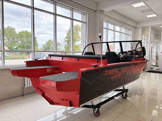 Моторная лодка, ТРИЕРА 490 FISH, красный с Suzuki DF70ATL