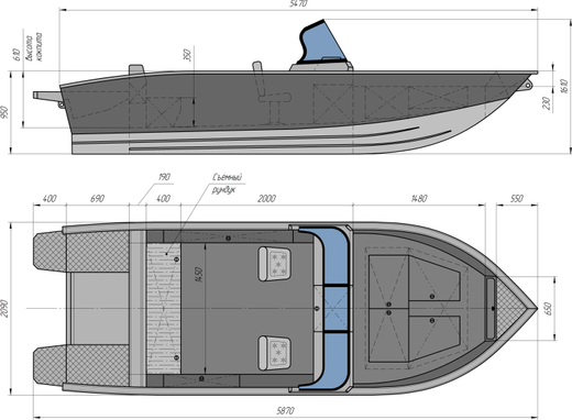 Моторная лодка, ТРИЕРА 540 FISH, белый c Suzuki DF115BTX