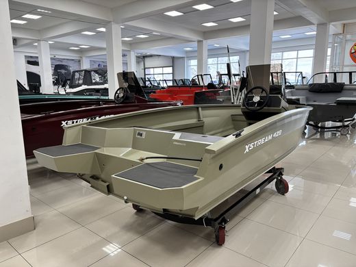 Моторная лодка, Xstream 420S, хаки c Marine Rocket MR25FFES