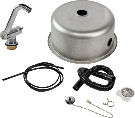 Мойка с краном и сливом, стекл. крышка (комплект MR532CS1), Marine Rocket