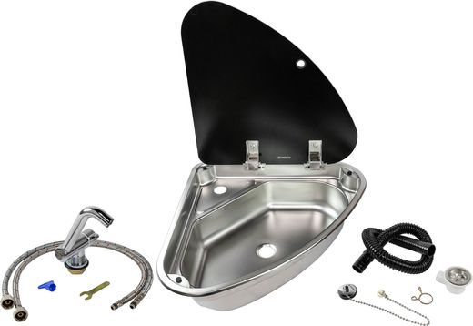 Мойка угловая правая с краном и сливом (комплект MR610RS1), Marine Rocket