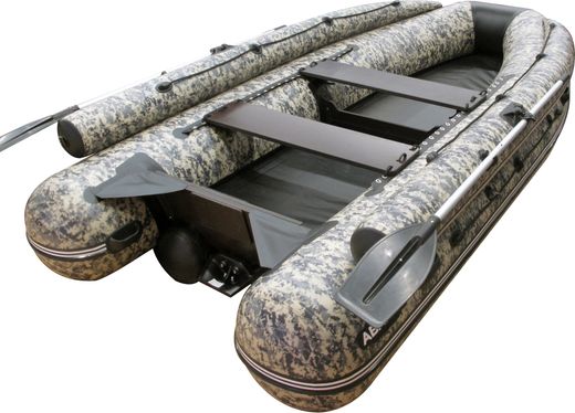 Надувная лодка ПВХ Абакан 380 Jet, фальшборт, камуфляж cifra, SibRiver