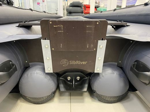 Надувная лодка ПВХ Абакан 420 Jet, фальшборт, съёмный транец, интерцептор, серый, SibRiver, уцененная