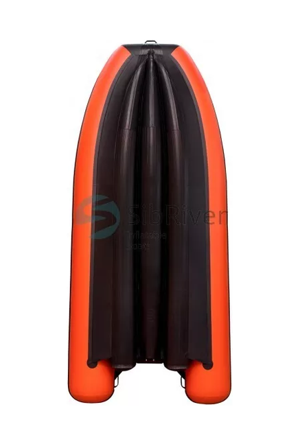 Надувная лодка ПВХ Абакан 420 Jet, фальшборт, оранжевый/черный, SibRiver