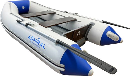 Надувная лодка ПВХ, Адмирал 250 НД, белый-синий