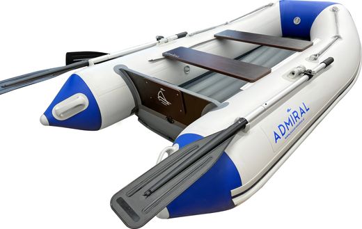 Надувная лодка ПВХ, Адмирал 250 НД, белый-синий
