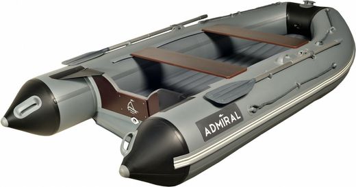 Надувная лодка ПВХ, Адмирал 330 CF НДНД, роульс, рым, серый